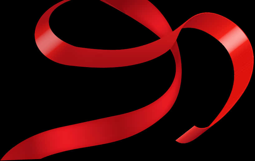 Elegant Red Ribbonon Black Background