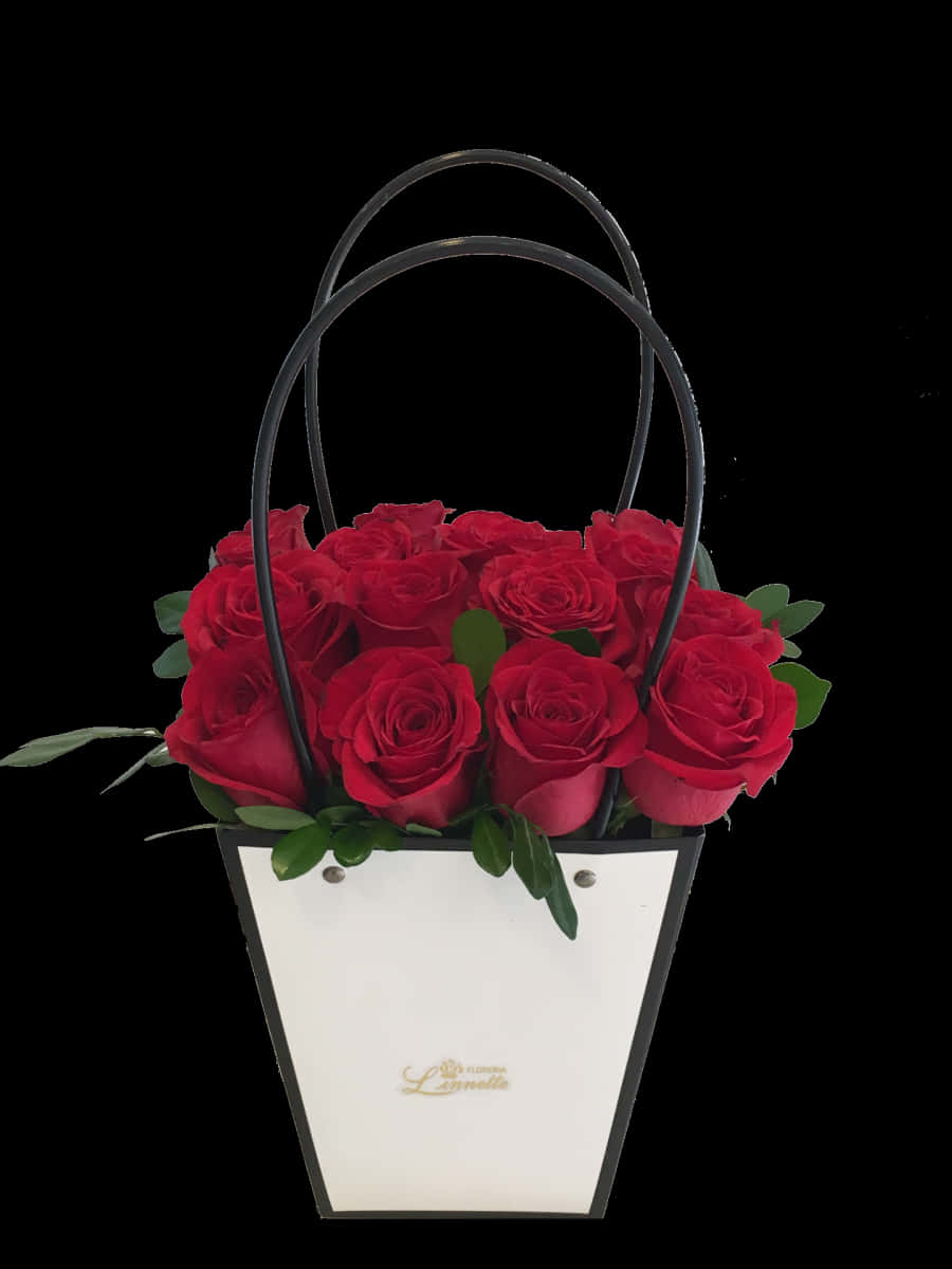 Elegant Red Rosesin White Vase