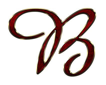 Elegant Redand Gold Letter B