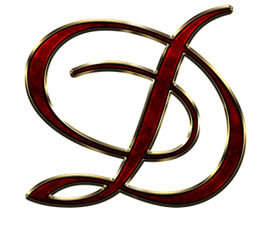 Elegant Redand Gold Letter D