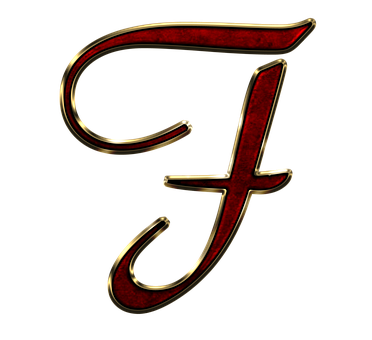 Elegant Redand Gold Letter F