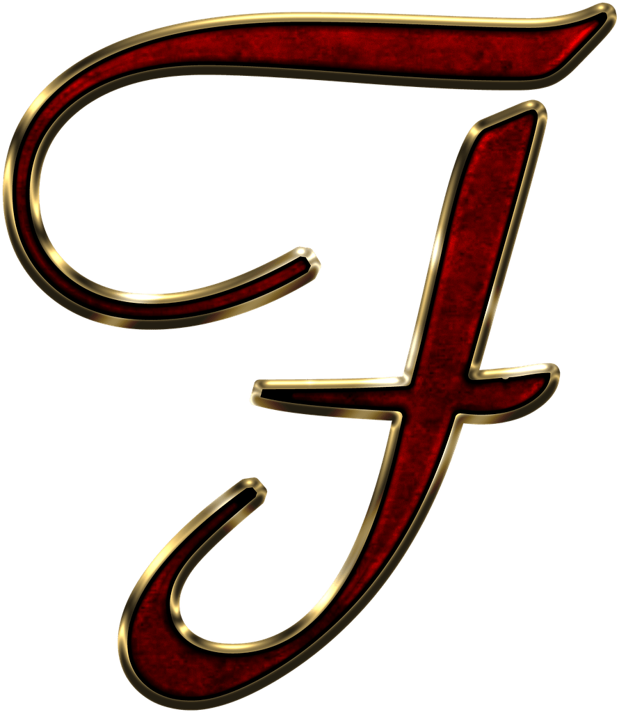 Elegant Redand Gold Letter F