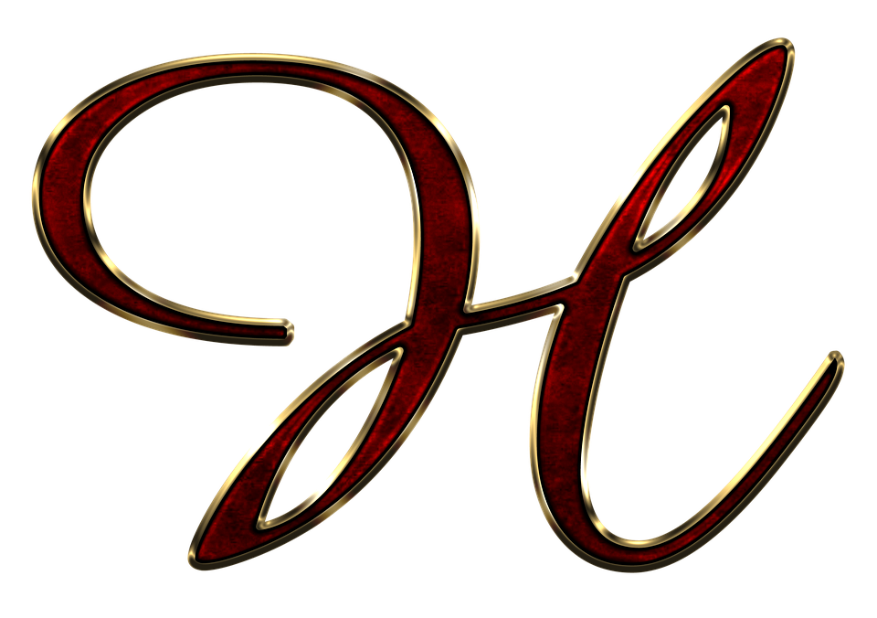 Elegant Redand Gold Letter H