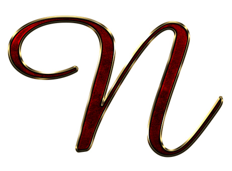 Elegant Redand Gold Letter N