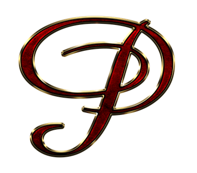 Elegant Redand Gold Letter P