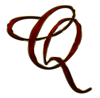 Elegant Redand Gold Letter Q