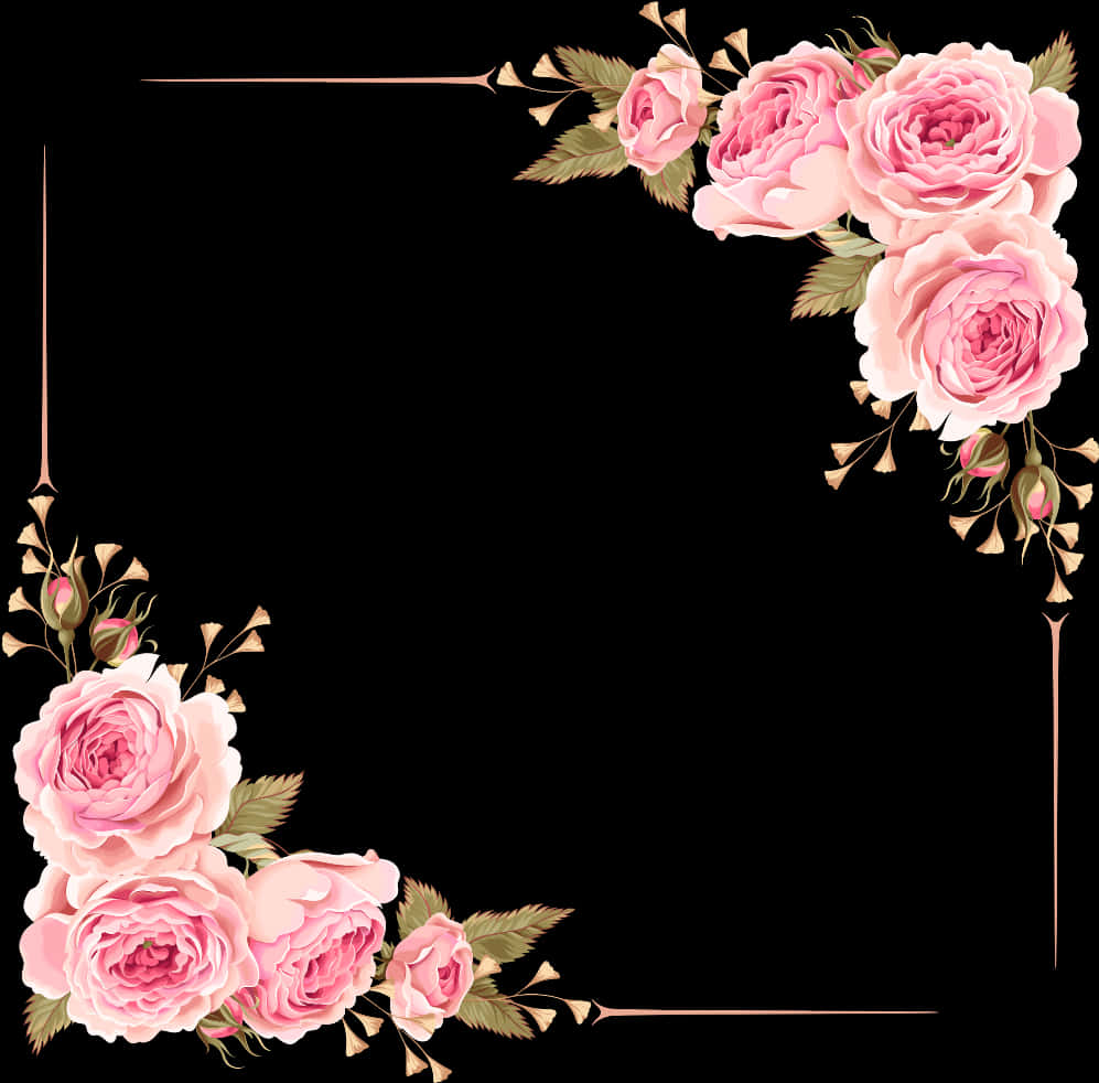 Elegant Rose Floral Border