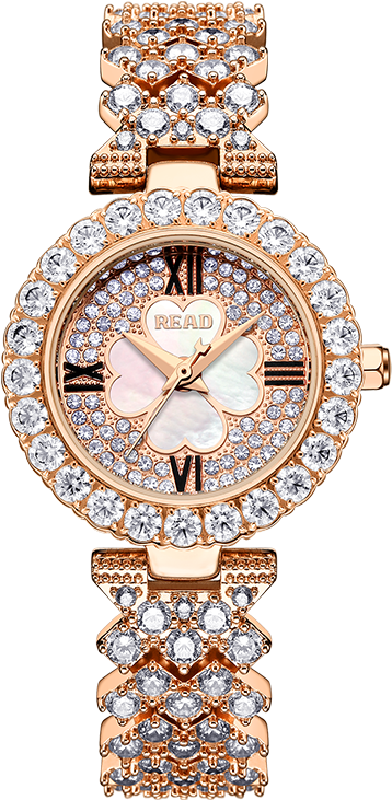 Elegant Rose Gold Butterfly Wristwatch