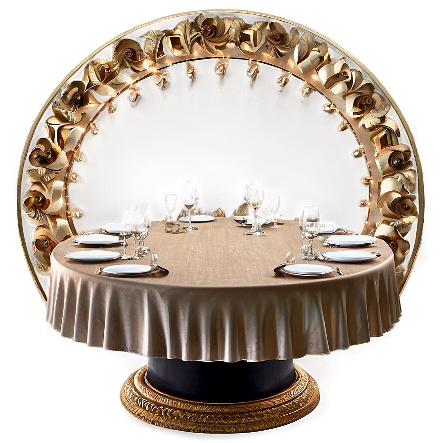 Elegant Round Table Setup Png Vqr