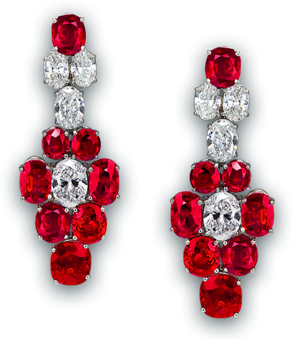 Elegant Ruby Diamond Earrings