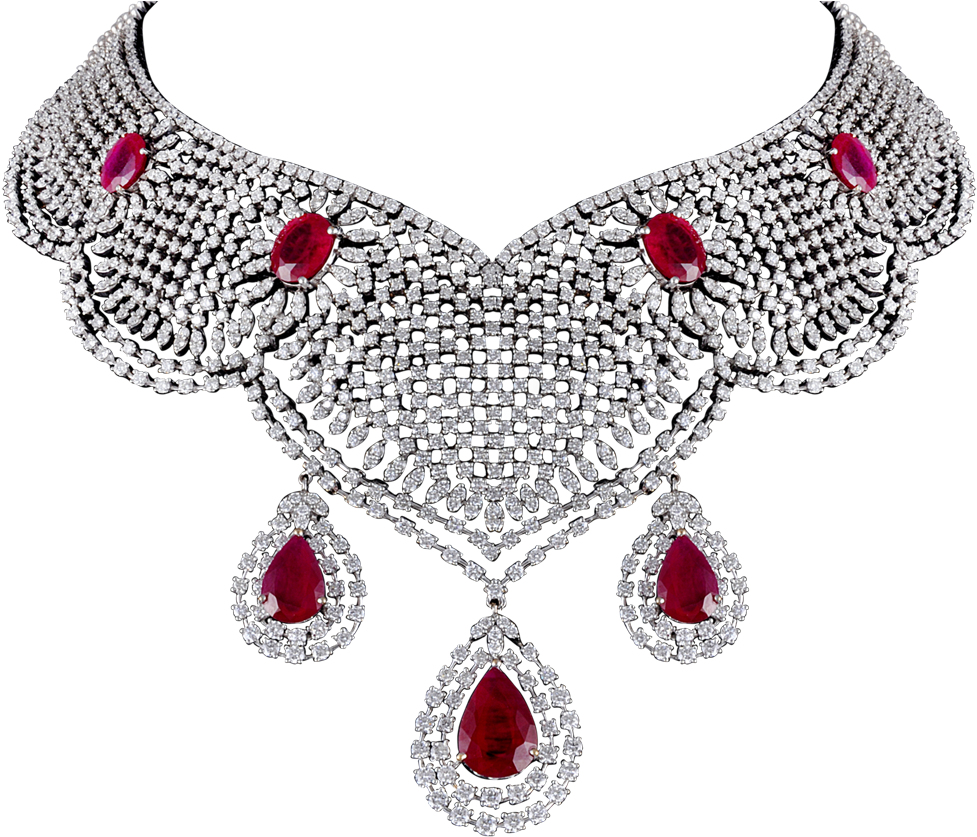 Elegant Ruby Diamond Necklace