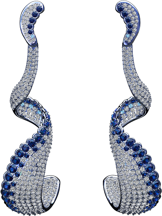 Elegant Sapphire Diamond Earrings