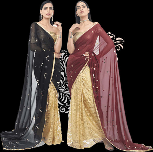 Elegant Saree Models Showcasing Traditional Attire