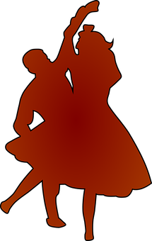 Elegant Silhouette Ballroom Dancers