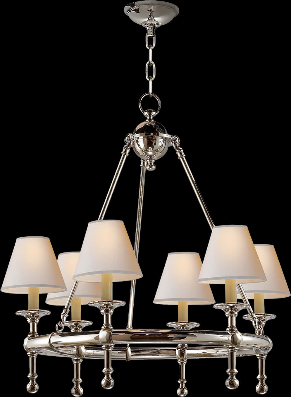 Elegant Silver Chandelierwith Shades.jpg