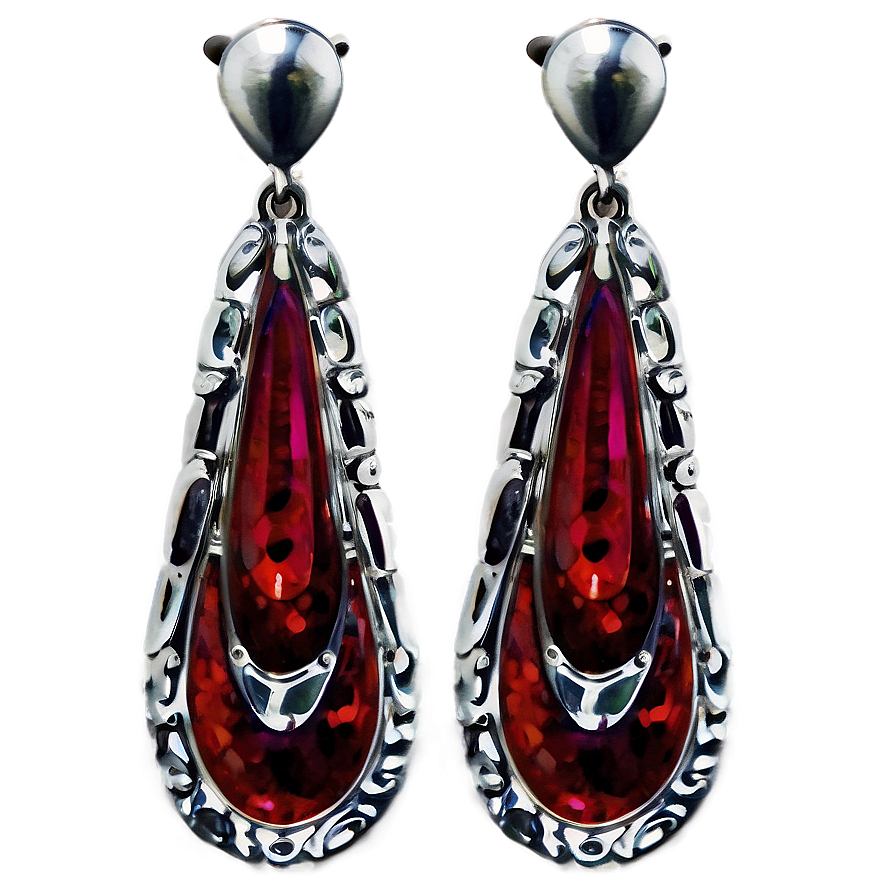 Elegant Silver Earrings Png Dbi47