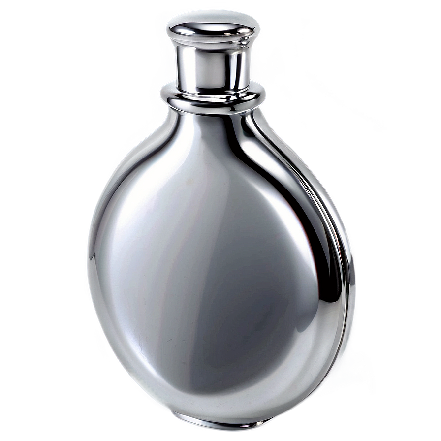 Elegant Silver Flask Png 6