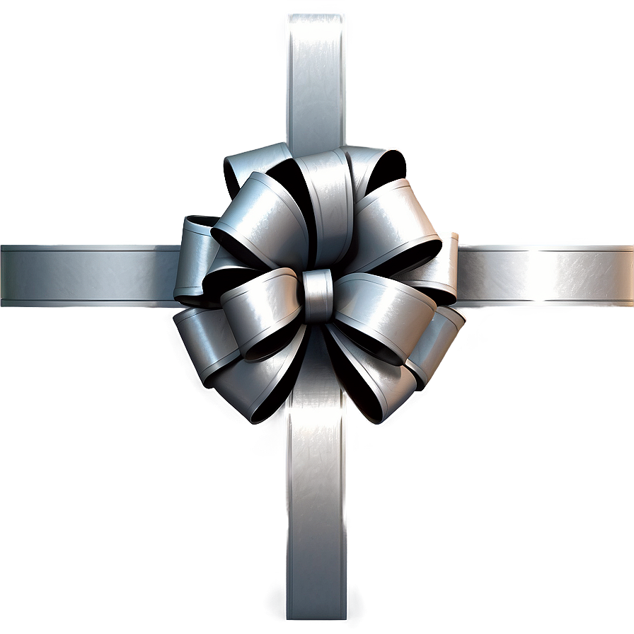 Elegant Silver Gift Bow Png Kwi70