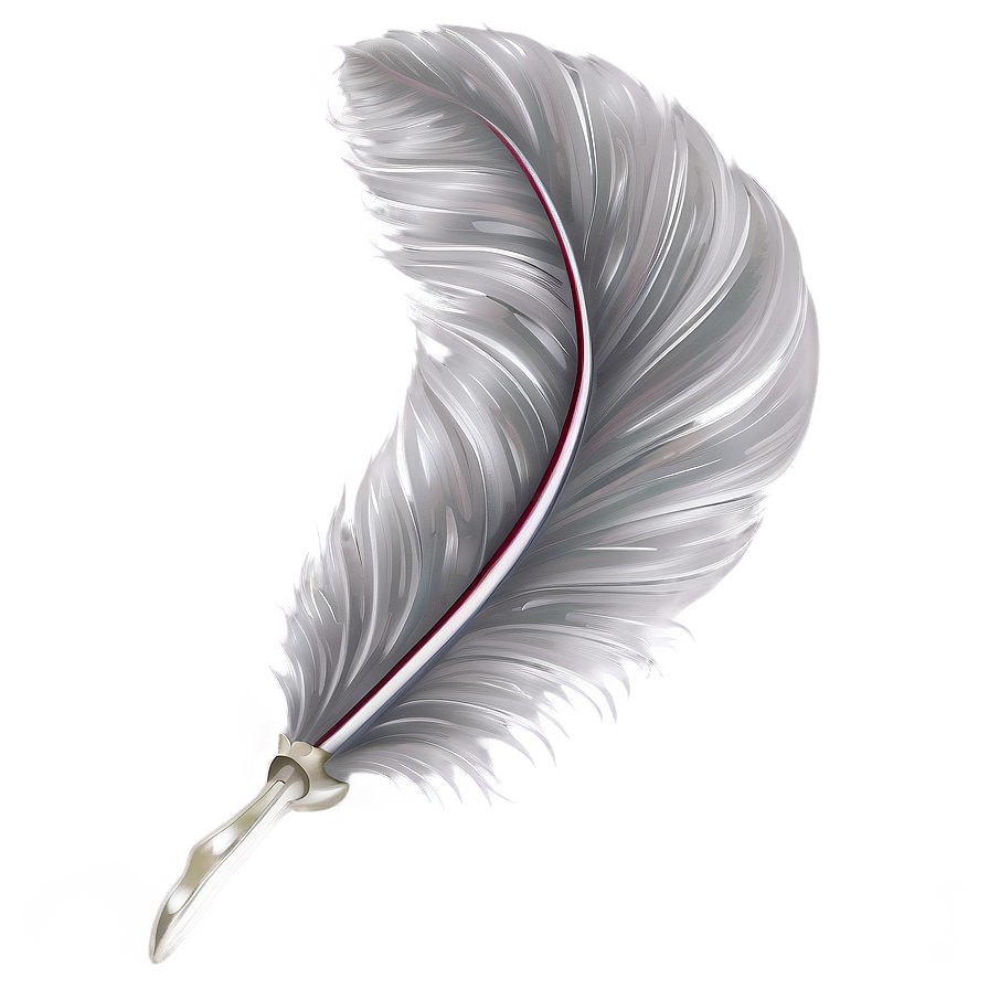 Elegant Silver Quill Png 06122024