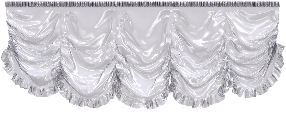 Elegant Silver Theater Curtain Valance