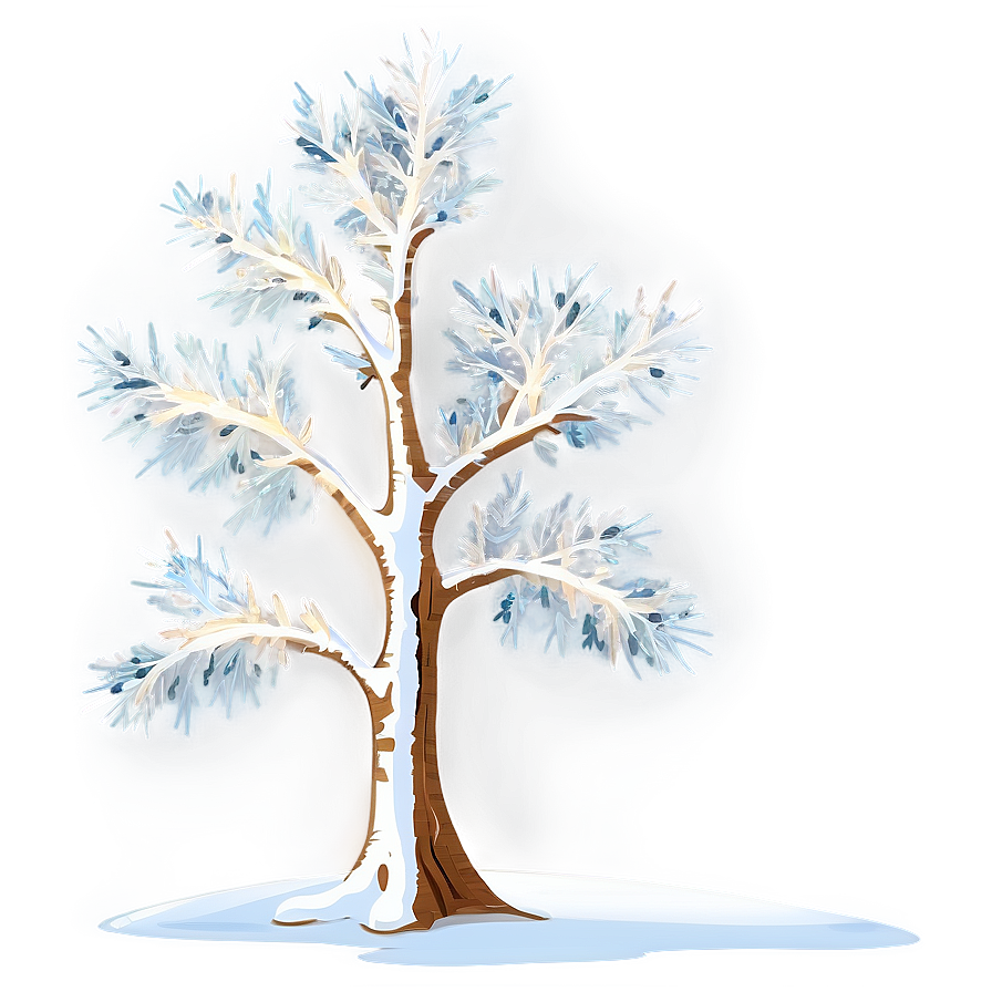 Elegant Snowy Tree Png 1