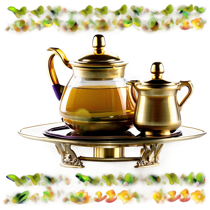 Elegant Tea Set Png 06112024