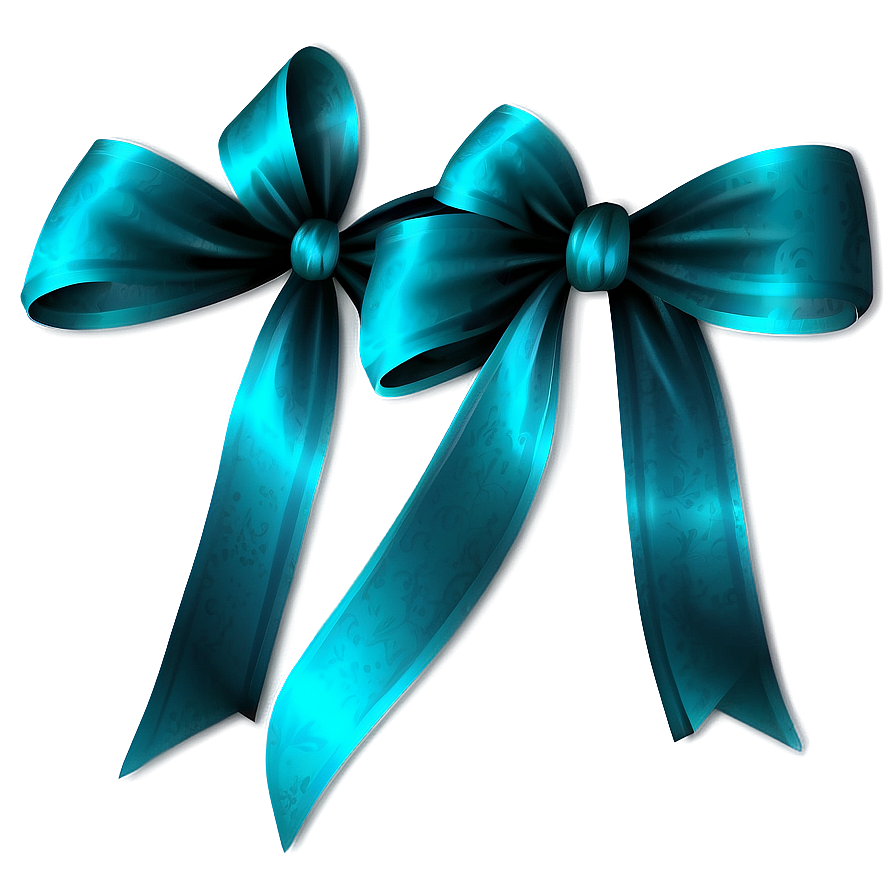 Elegant Teal Ribbon Graphic Png 06282024