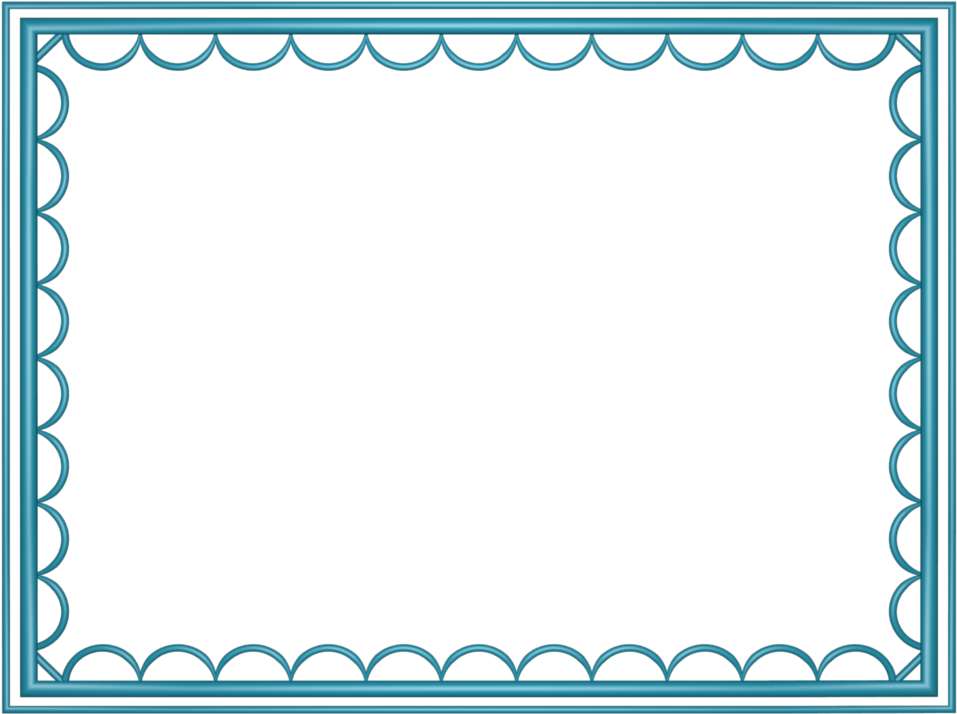 Elegant Teal Scalloped Frame