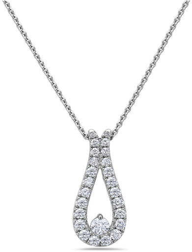 Elegant Teardrop Diamond Pendant