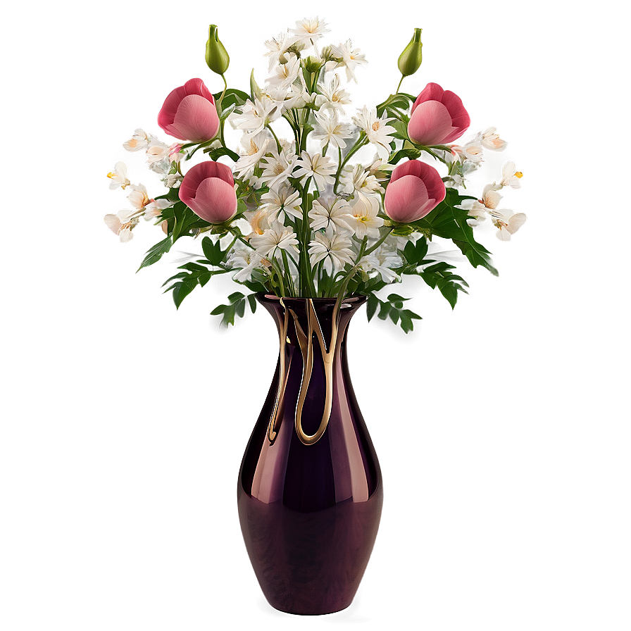 Elegant Vase With Flowers Png 06272024