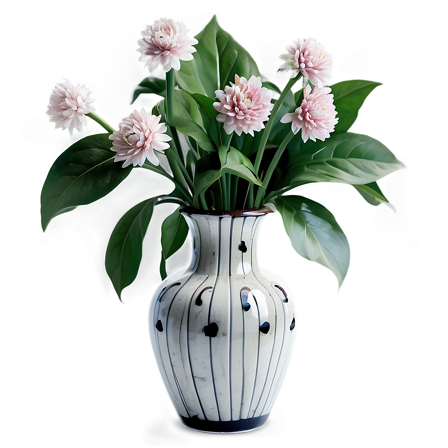 Elegant Vase With Flowers Png Fsb3