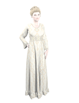 Elegant Vintage Dress3 D Model