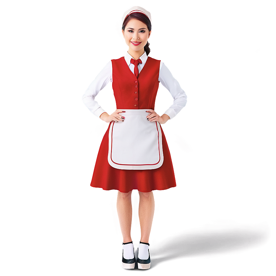 Elegant Waitress Attire Png Oqq