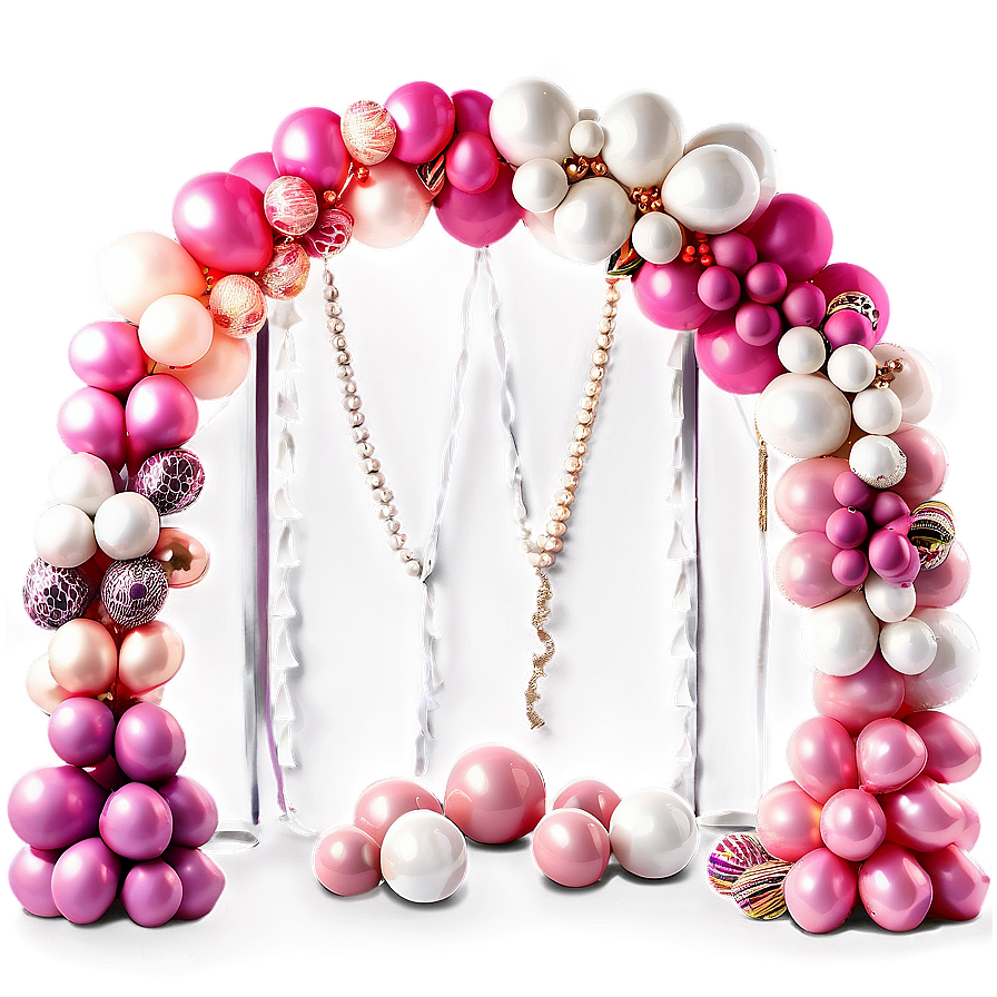 Elegant Wedding Balloon Garland Png Aap99