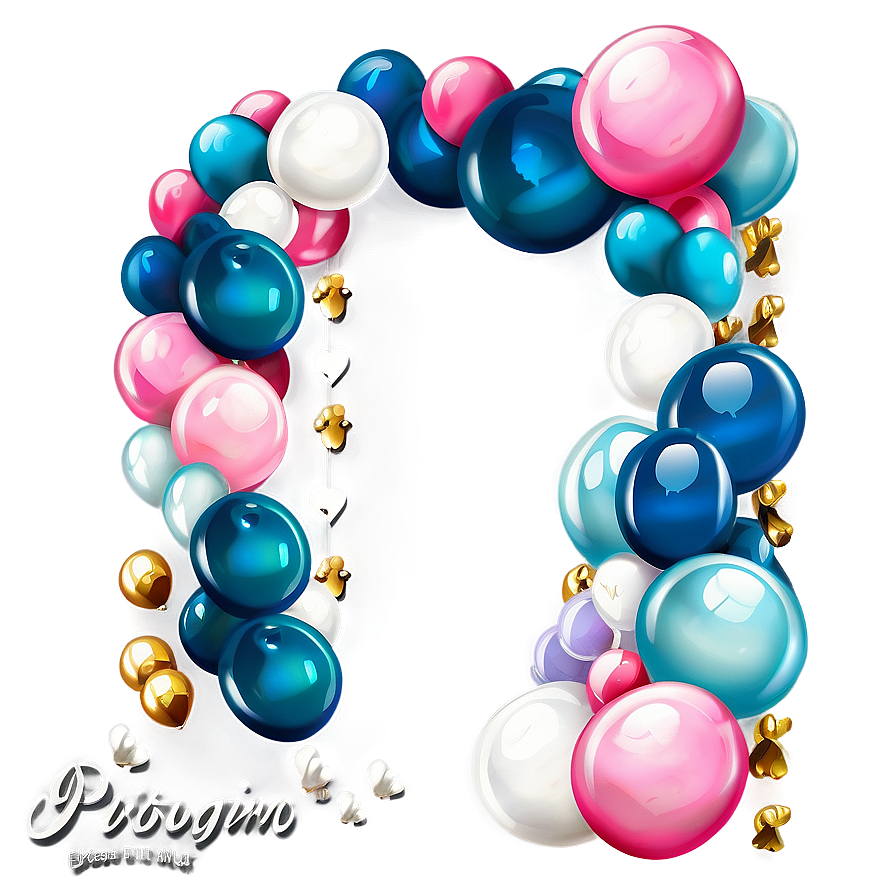 Elegant Wedding Balloon Garland Png Kae7