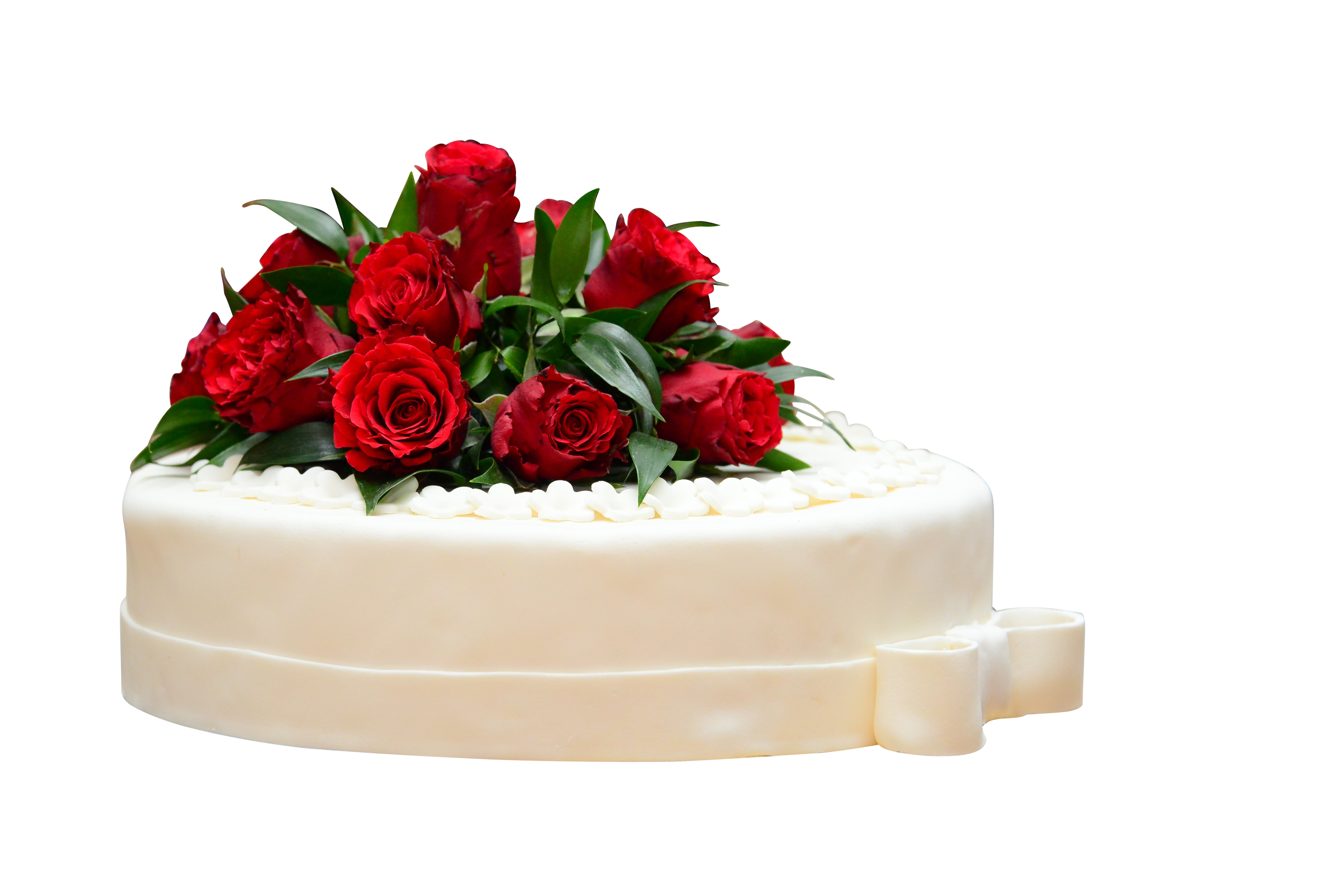 Elegant Wedding Cakewith Red Roses