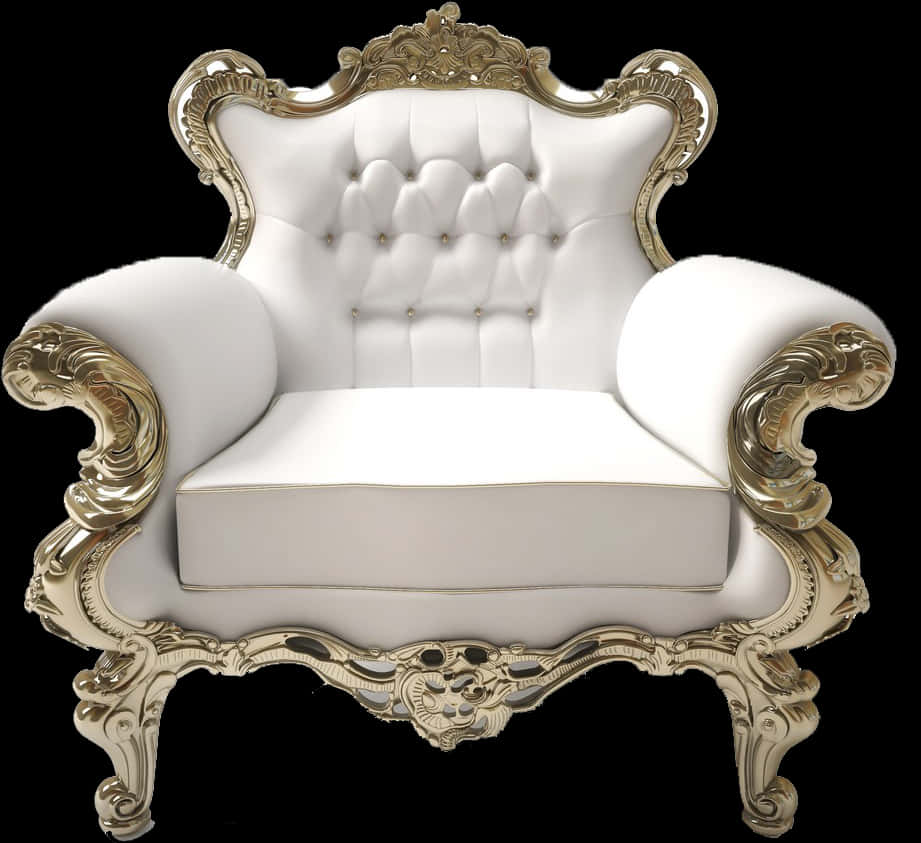 Elegant White Baroque Armchair