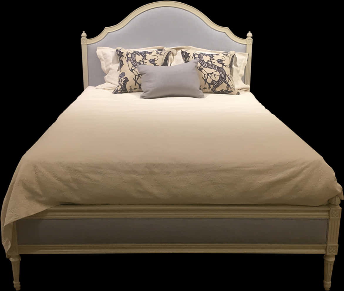 Elegant White Bedwith Decorative Pillows