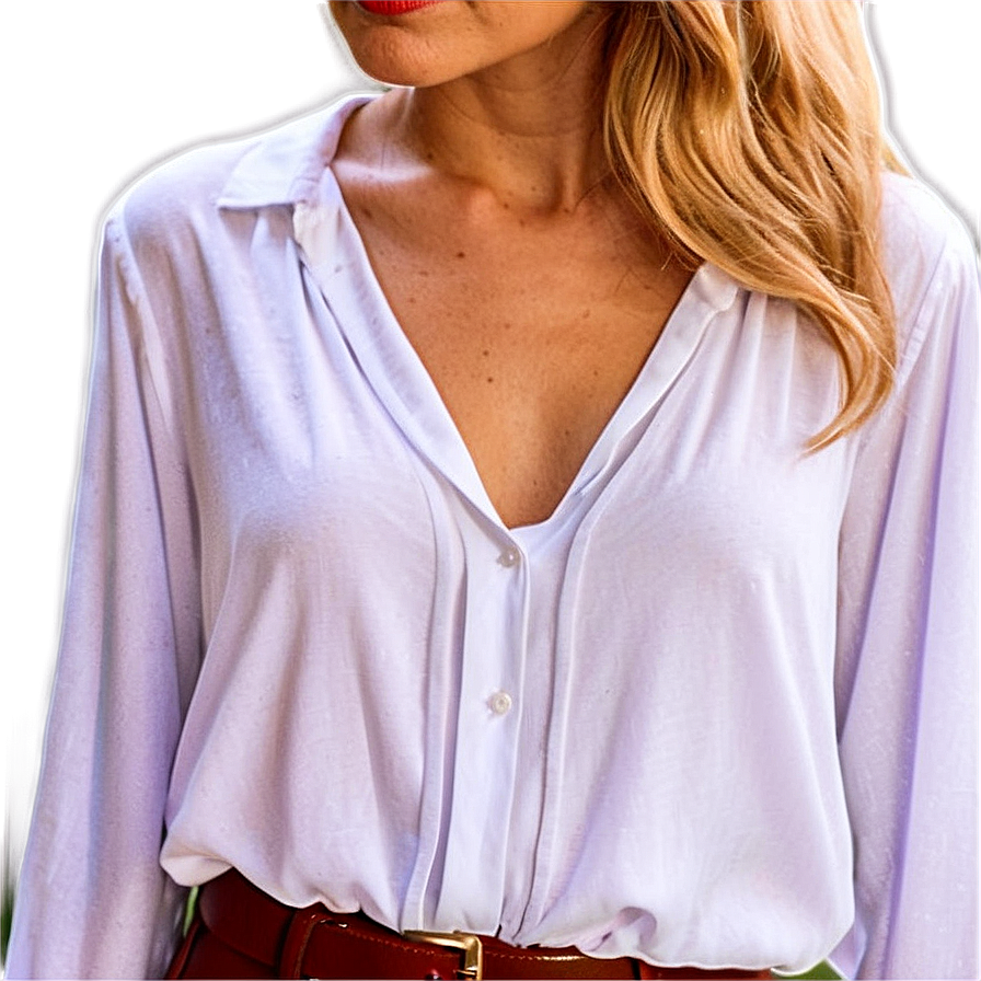 Elegant White Blouse Png Cvu