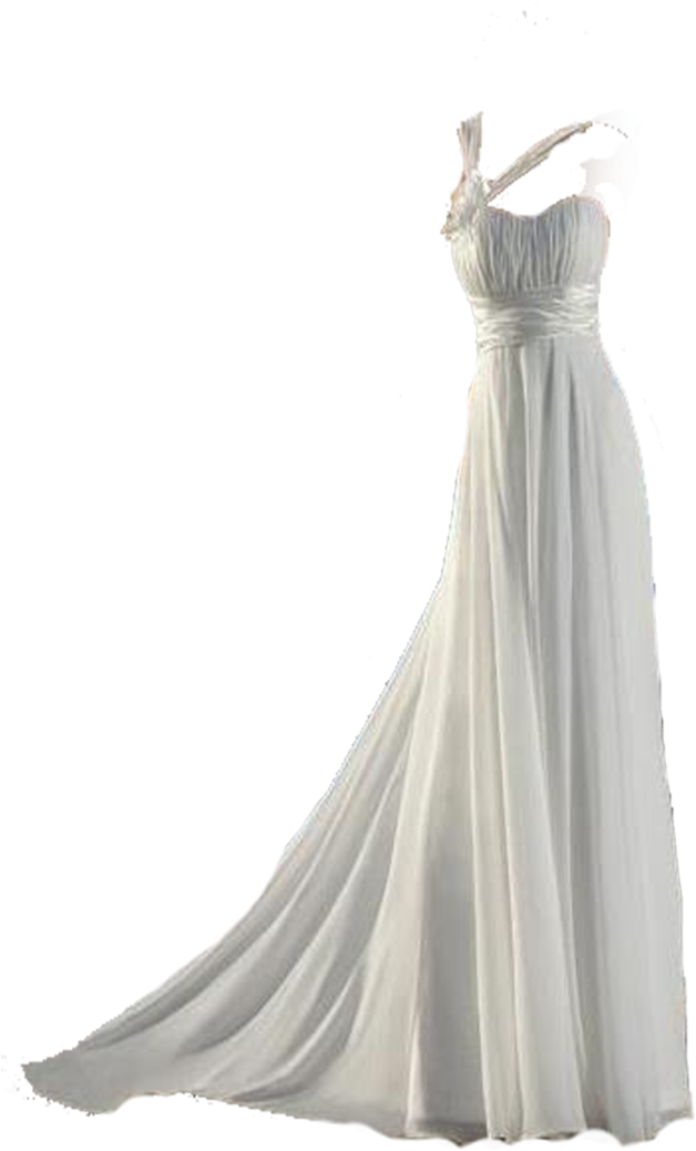 Elegant White One Shoulder Gown