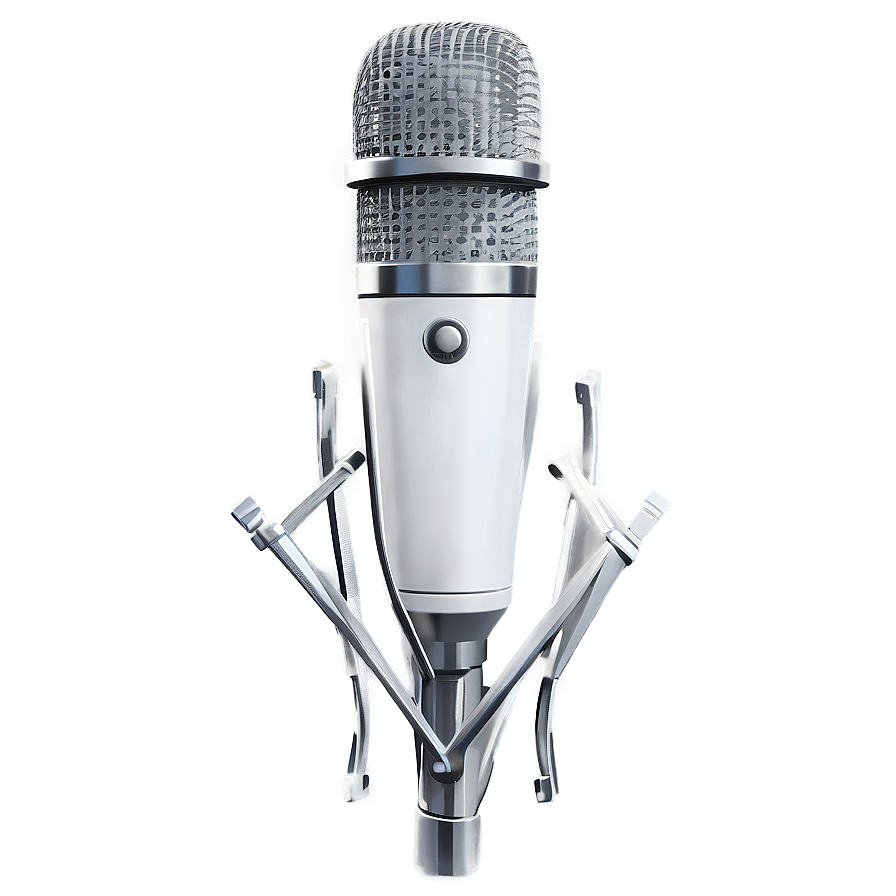 Elegant White Podcast Mic Png 06202024