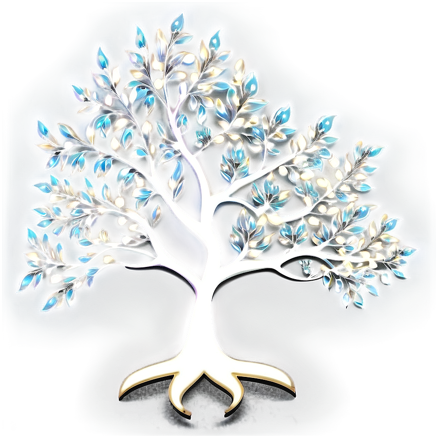 Elegant White Tree Design Png Ewx