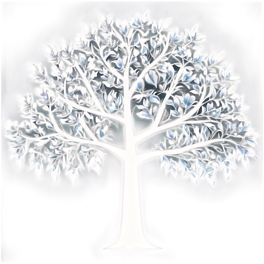 Elegant White Tree Design Png Ojm