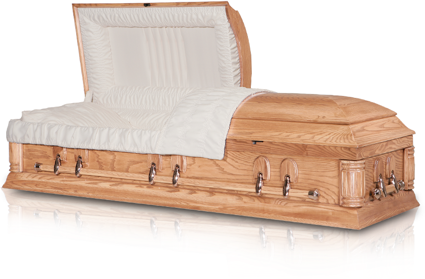 Elegant Wooden Casket Open Lid