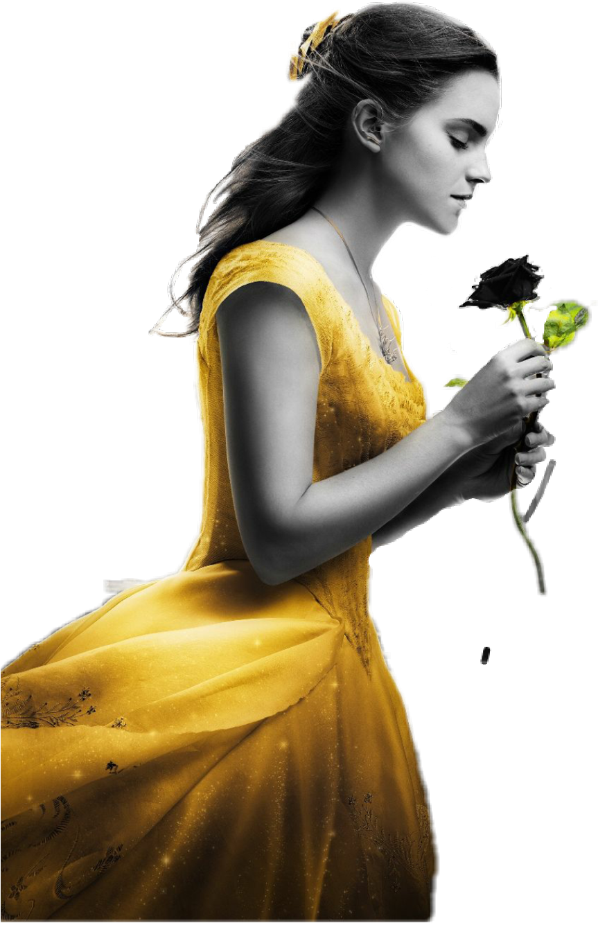 Elegant Yellow Dressand Rose