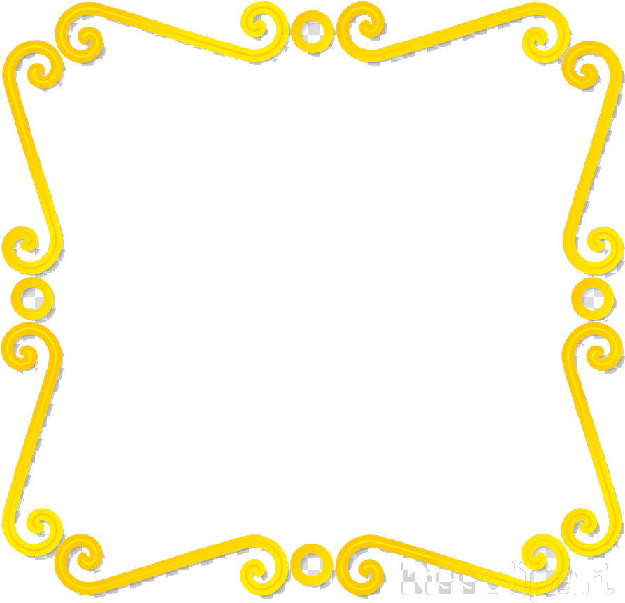 Elegant Yellow Scroll Corner Border Design