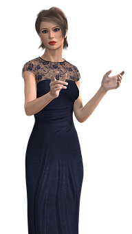 Elegant3 D Woman Gesture