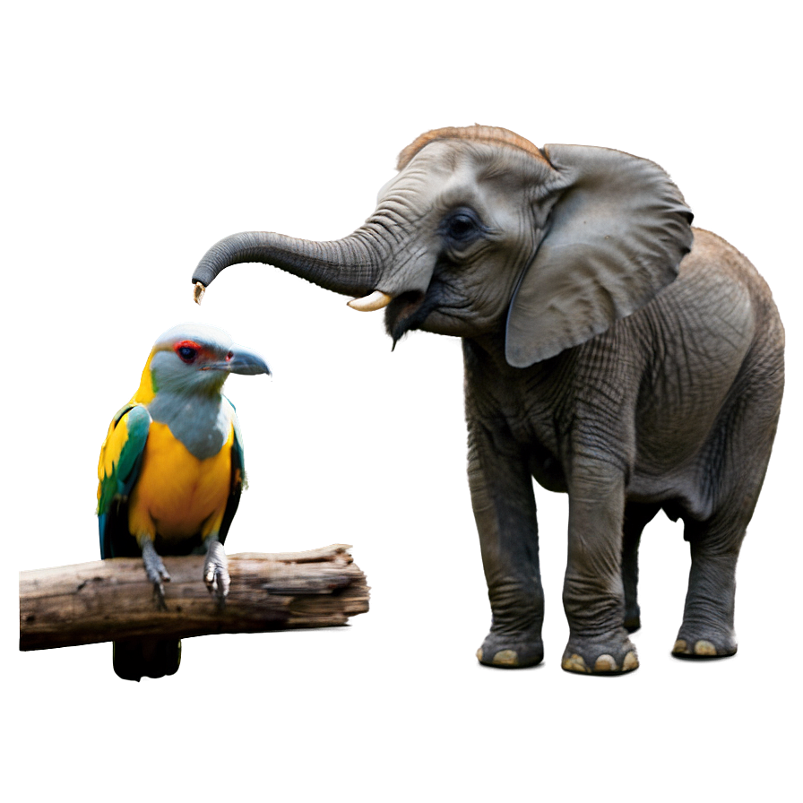 Elephant And Bird Friendship Png 80