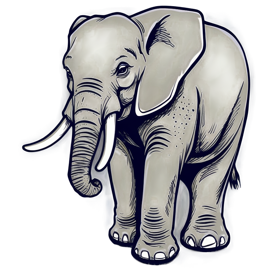 Elephant Cartoon Drawing Png Kto