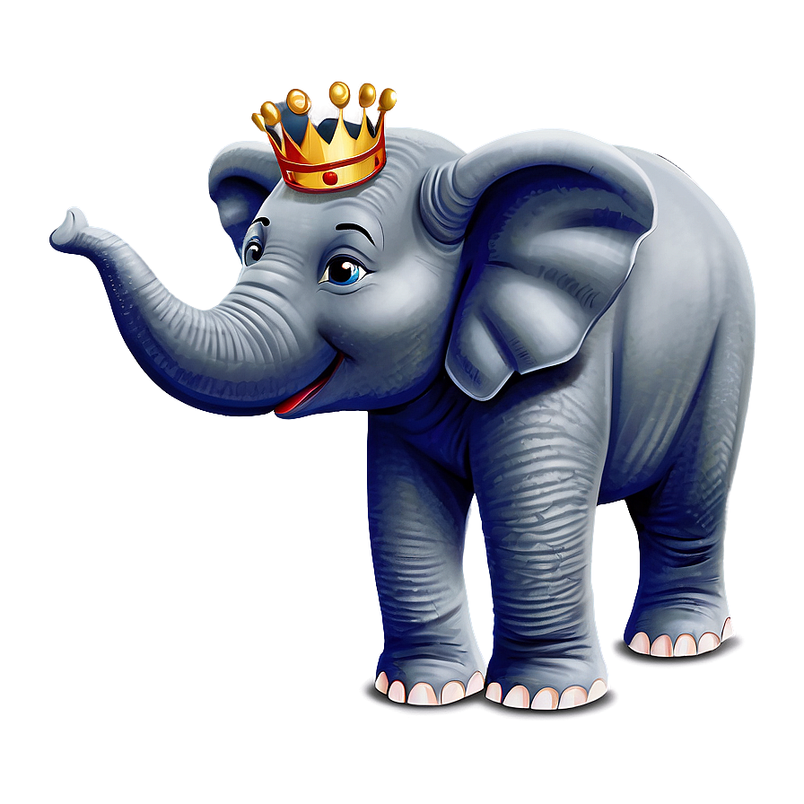 Elephant Cartoon With Crown Png 06212024